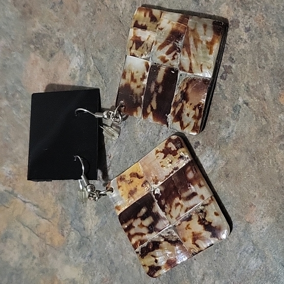Jewelry - Cute tile earrings with metal backing